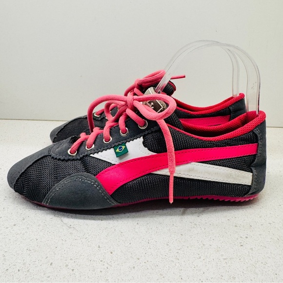 Jinga Shoes Runners Dance Jazz Salsa Sneaker Lace Up Gray Pink Women's Sz 36 - Picture 6 of 12
